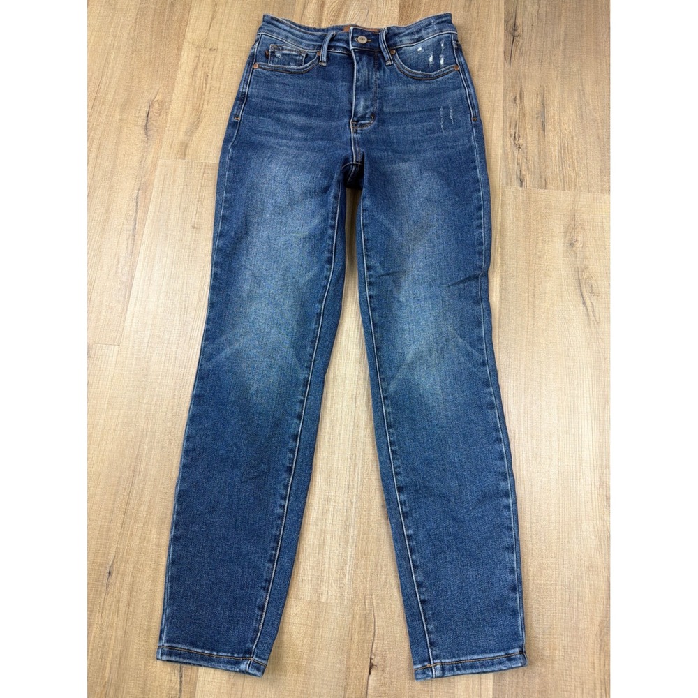 Judy Blue Womens High Rise Skinny Jeans Distressed Blue Denim Size 3 26